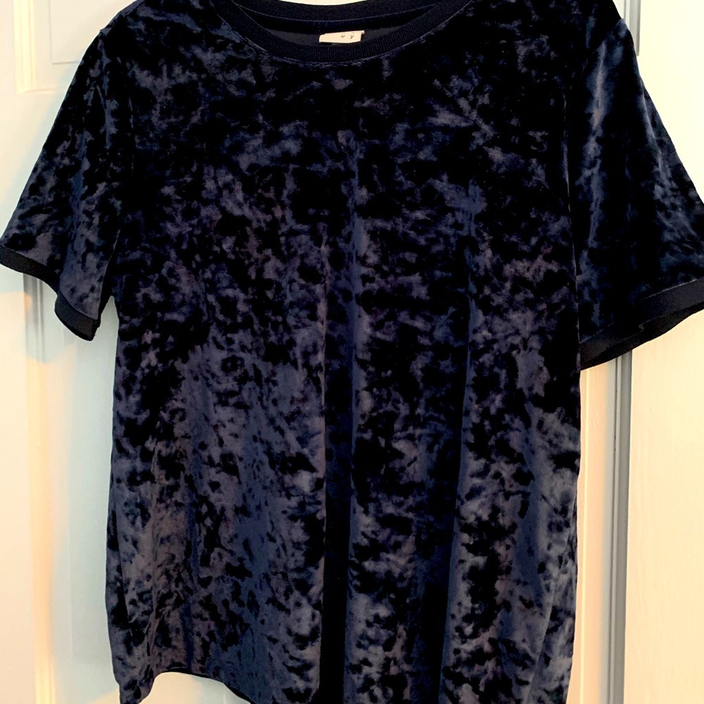 Navy velvet top